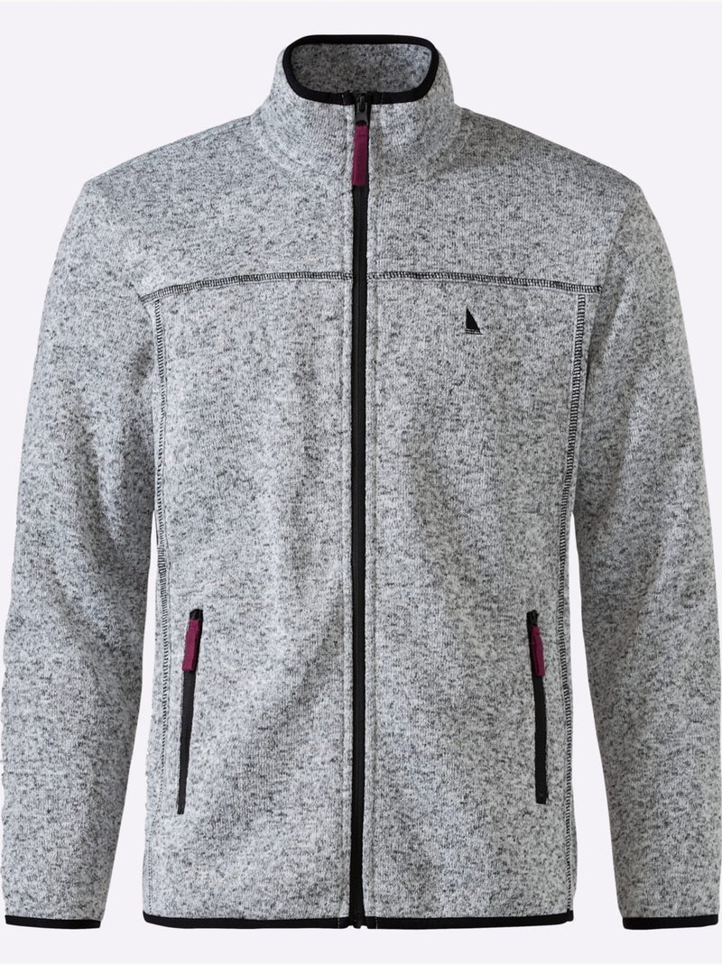 Veste Polaire Polaire Tricotée Douce - Taille Standard - Witt Gris clair - Kiabi