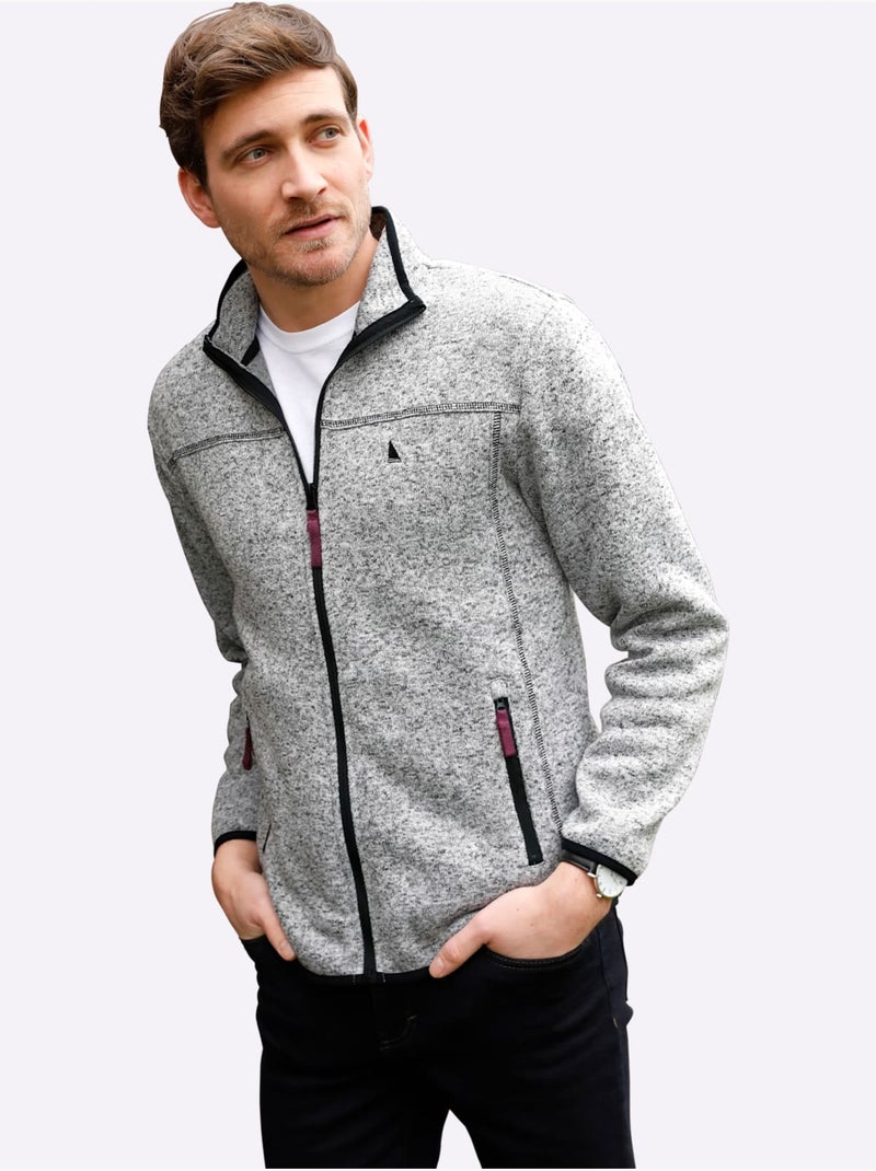 Veste Polaire Polaire Tricotée Douce - Taille Standard - Witt Gris clair - Kiabi