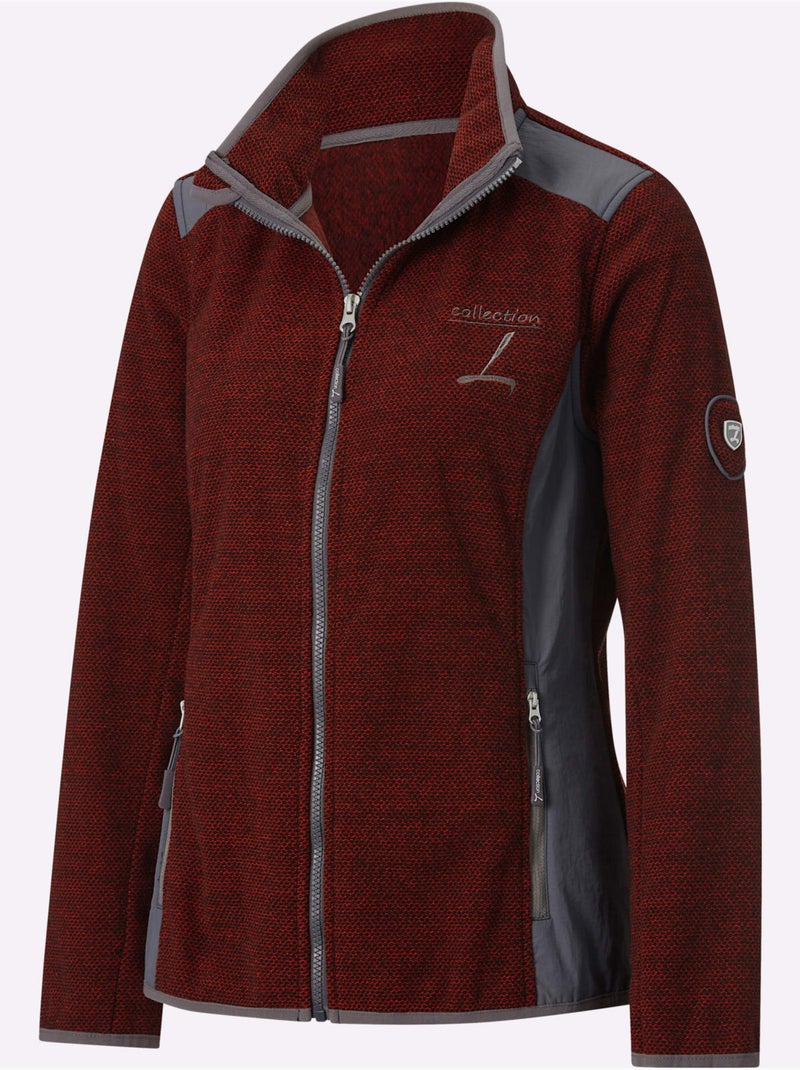 Veste Polaire Qualité Polaire Chaude - Taille Standard - Witt Gris Rouge - Kiabi