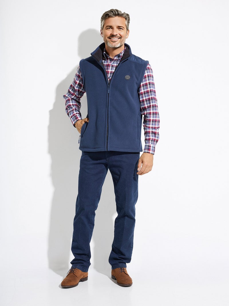 Veste polaire sans manches col montant - Afibel Bleu marine - Kiabi