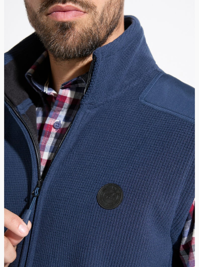 Veste polaire sans manches col montant Bleu marine - Kiabi
