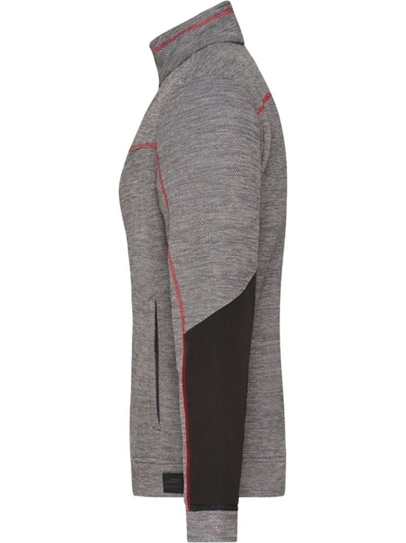 Veste polaire structure - james and nicholson Gris Rouge Noir - Kiabi
