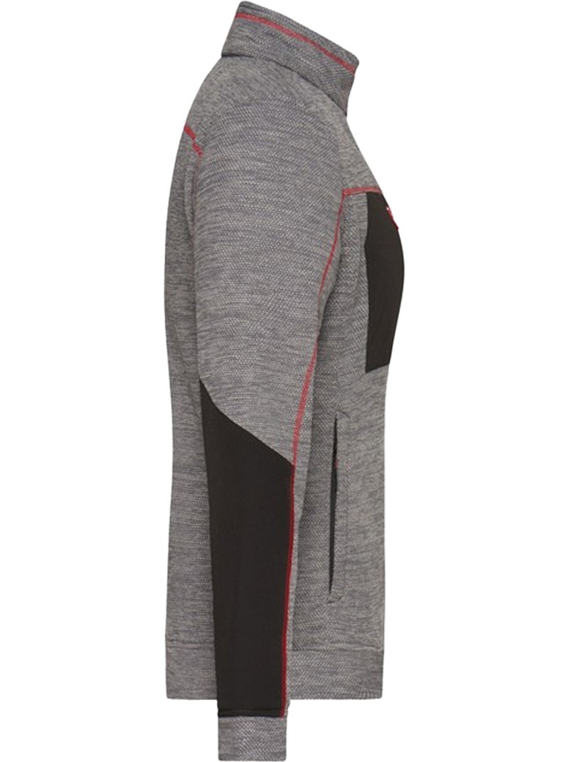Veste polaire structure - james and nicholson Gris Rouge Noir - Kiabi