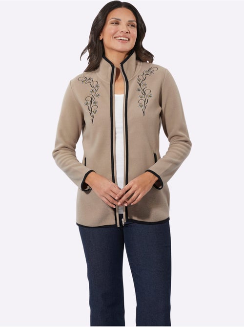 Veste Polaire Superbe Broderie Florale - Taille Standard - Moda Vilona - Kiabi