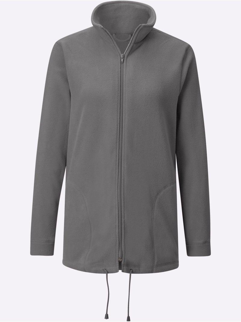 Veste Polaire Traitement Contre Les Bouloches - Taille Courte - Witt Gris - Kiabi