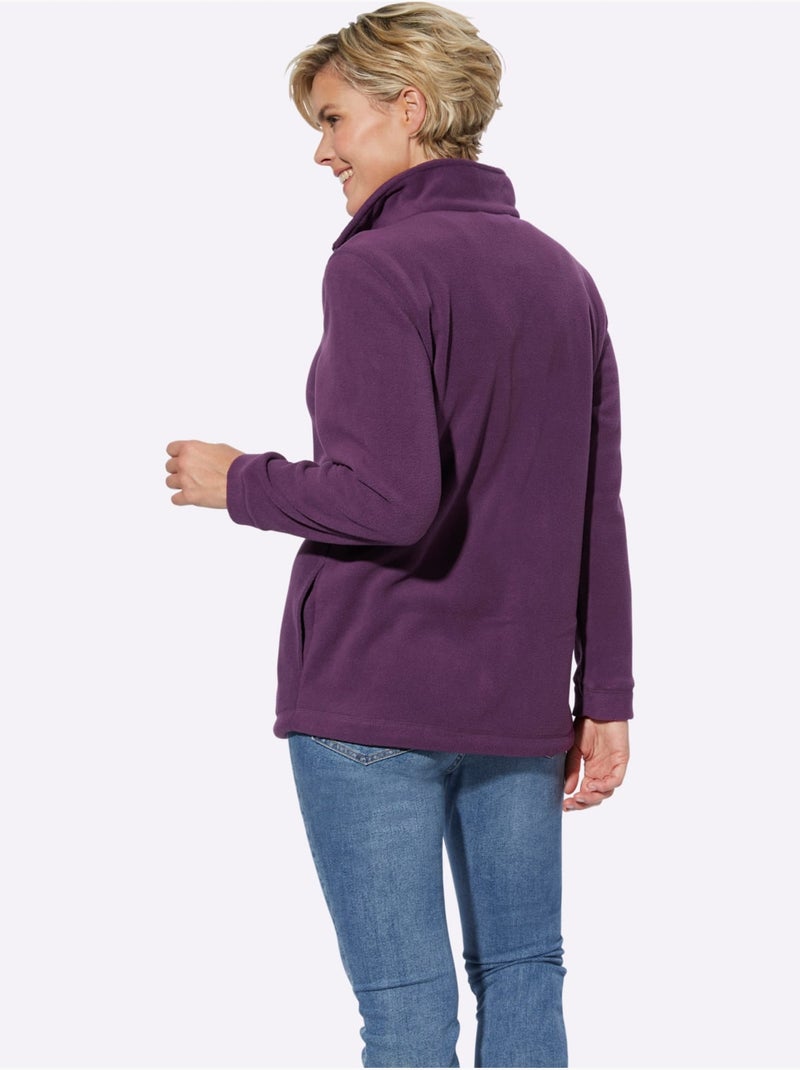 Veste Polaire Traitement Contre Les Bouloches - Taille Courte - Witt Prune - Kiabi