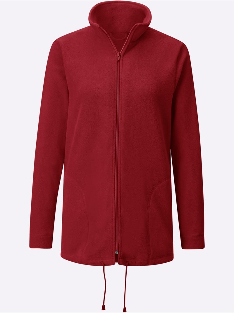 Veste Polaire Traitement Contre Les Bouloches - Taille Courte - Witt Rouge foncé - Kiabi