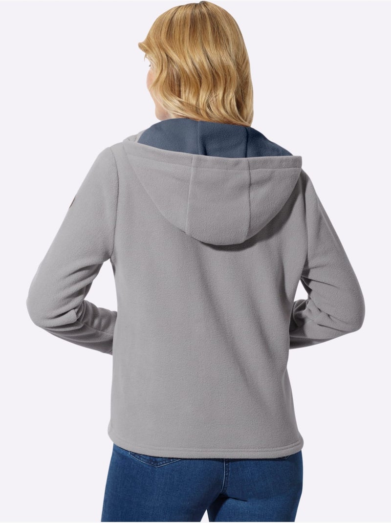 Veste polaire traitement contre les bouloches - taille standard - moda vilona Gris Bleu - Kiabi
