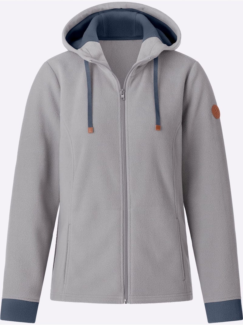 Veste polaire traitement contre les bouloches - taille standard - moda vilona Gris Bleu - Kiabi