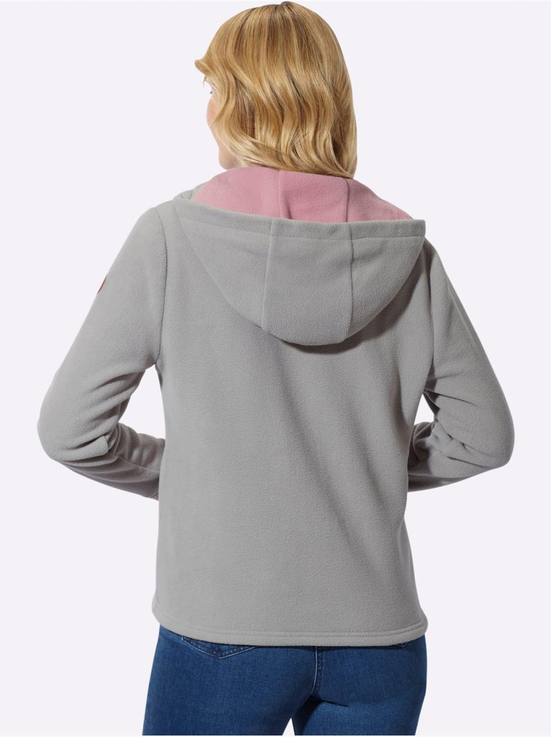 Veste polaire traitement contre les bouloches - taille standard - moda vilona Gris Violet - Kiabi