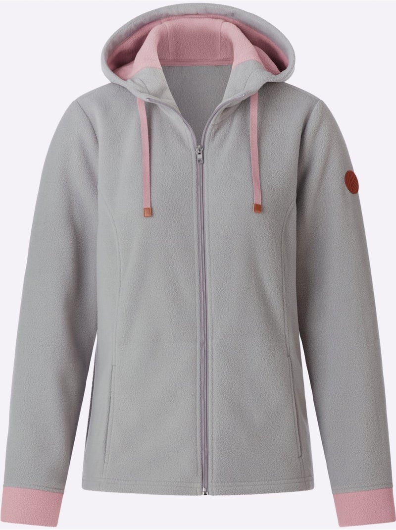 Veste polaire traitement contre les bouloches - taille standard - moda vilona Gris Violet - Kiabi