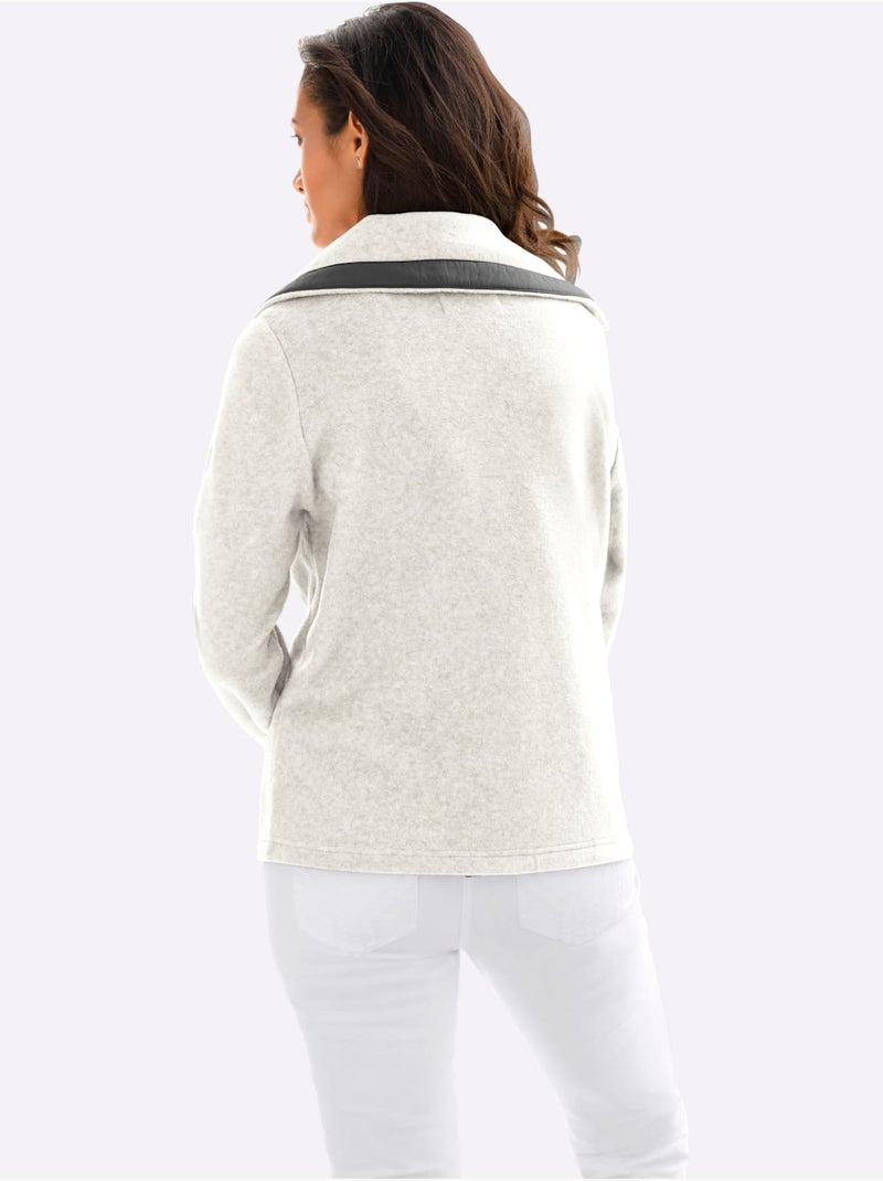 Veste Polaire Traitement Contre Les Bouloches - Taille Standard - Witt Ecru - Kiabi