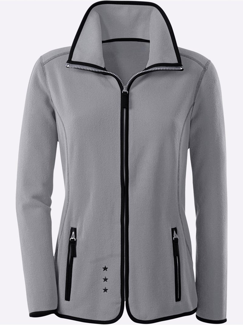Veste Polaire Traitement Contre Les Bouloches - Taille Standard - Witt Gris chiné - Kiabi