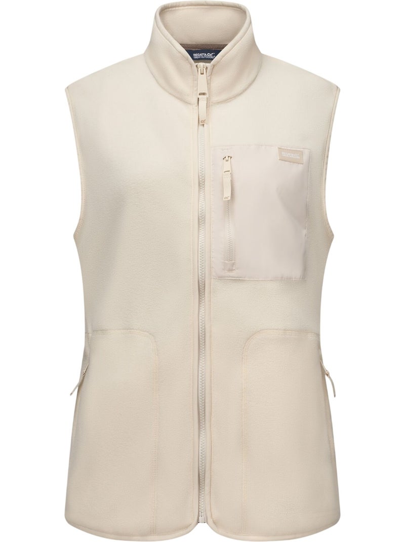 Veste polaire unie et sans manches à col montant et poche sur poitrine frankie - regatta Beige clair - Kiabi