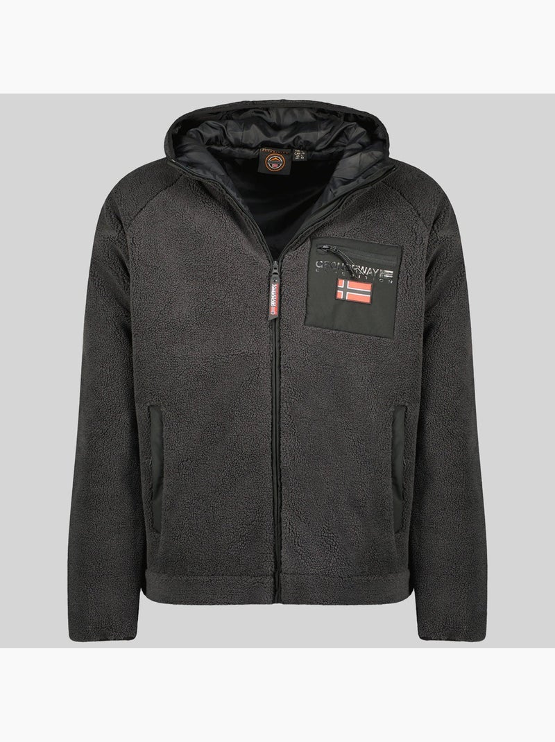 Veste polaire zippée à capuche udaf – geographical norway Gris foncé - Kiabi