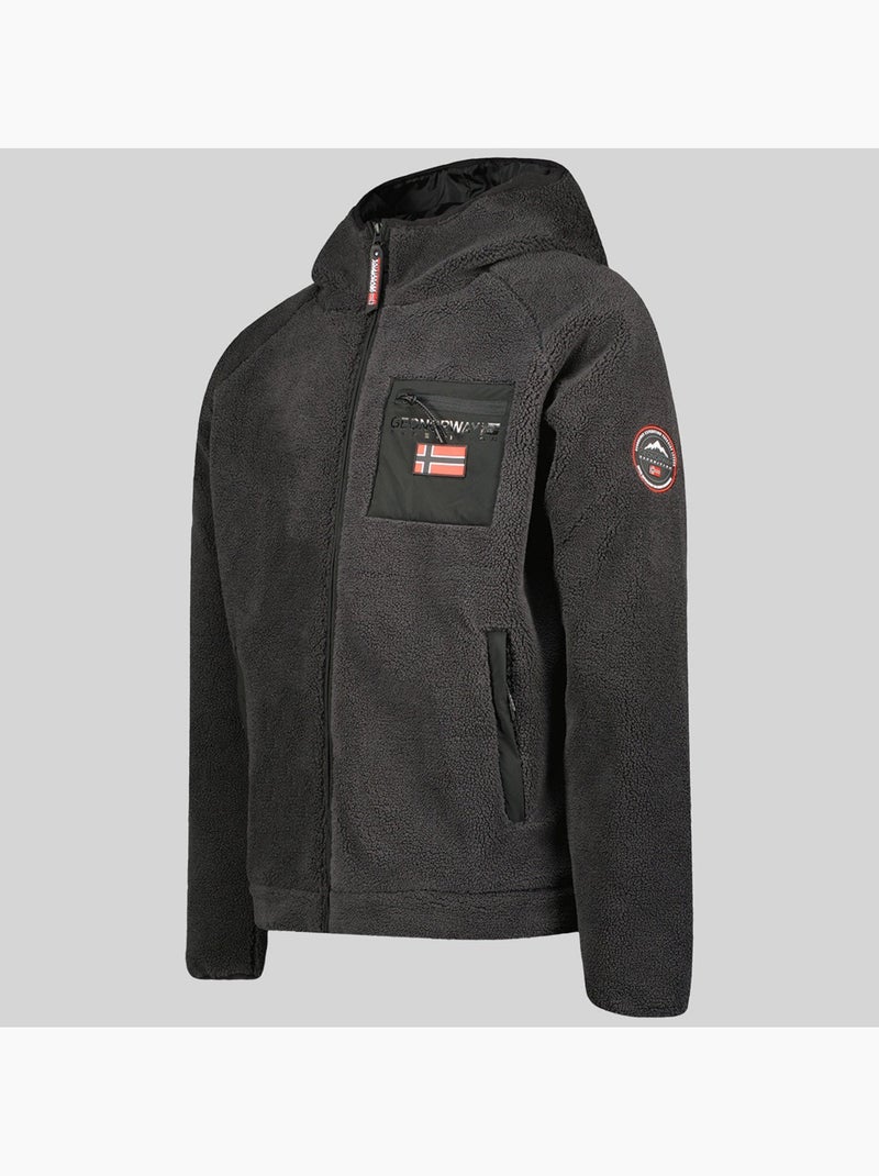 Veste polaire zippée à capuche udaf – geographical norway Gris foncé - Kiabi
