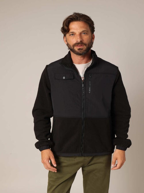 Veste polaire zippée bicolore 'Deeluxe' - Kiabi