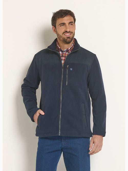 Veste polaire zippée empiècement épaules - Afibel - Kiabi