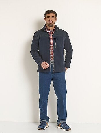 Veste polaire zippée empiècement épaules