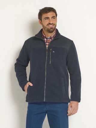 Veste polaire zippée empiècement épaules