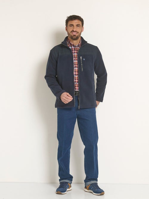 Veste polaire zippée empiècement épaules - Kiabi