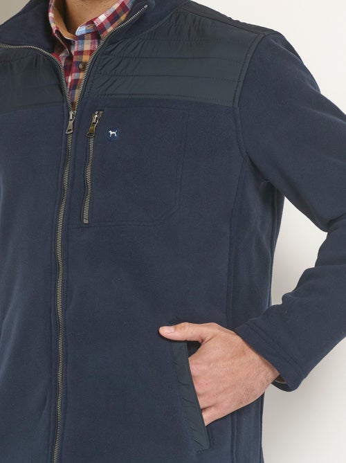 Veste polaire zippée empiècement épaules - Kiabi