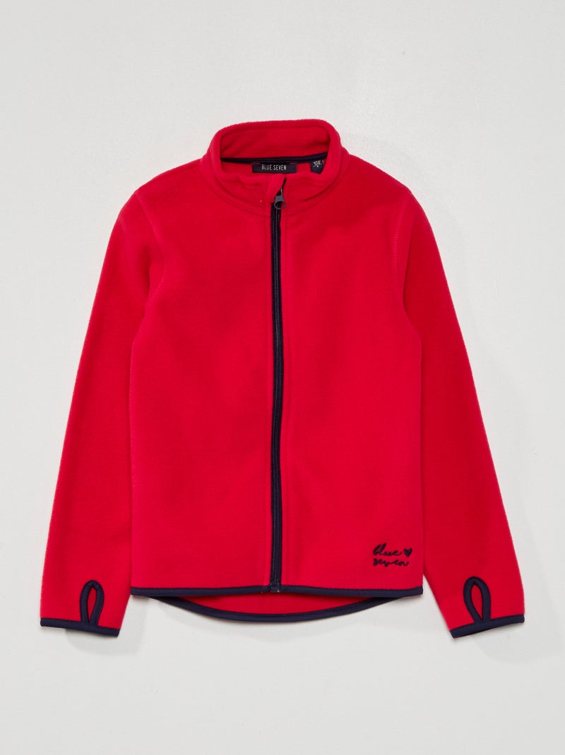 Veste polaire zippée Rouge - Kiabi