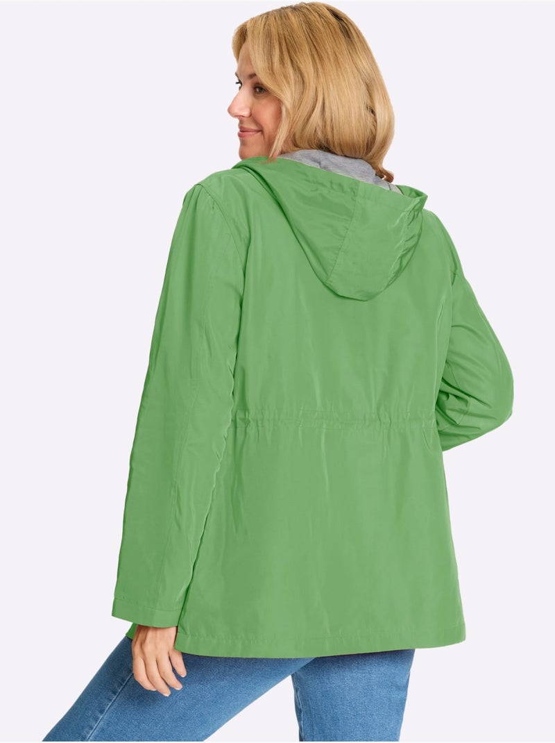 Veste polyvalente légèrement doublée avec capuche et poches à rabat - Taille standard - Moda Vilona Vert clair - Kiabi