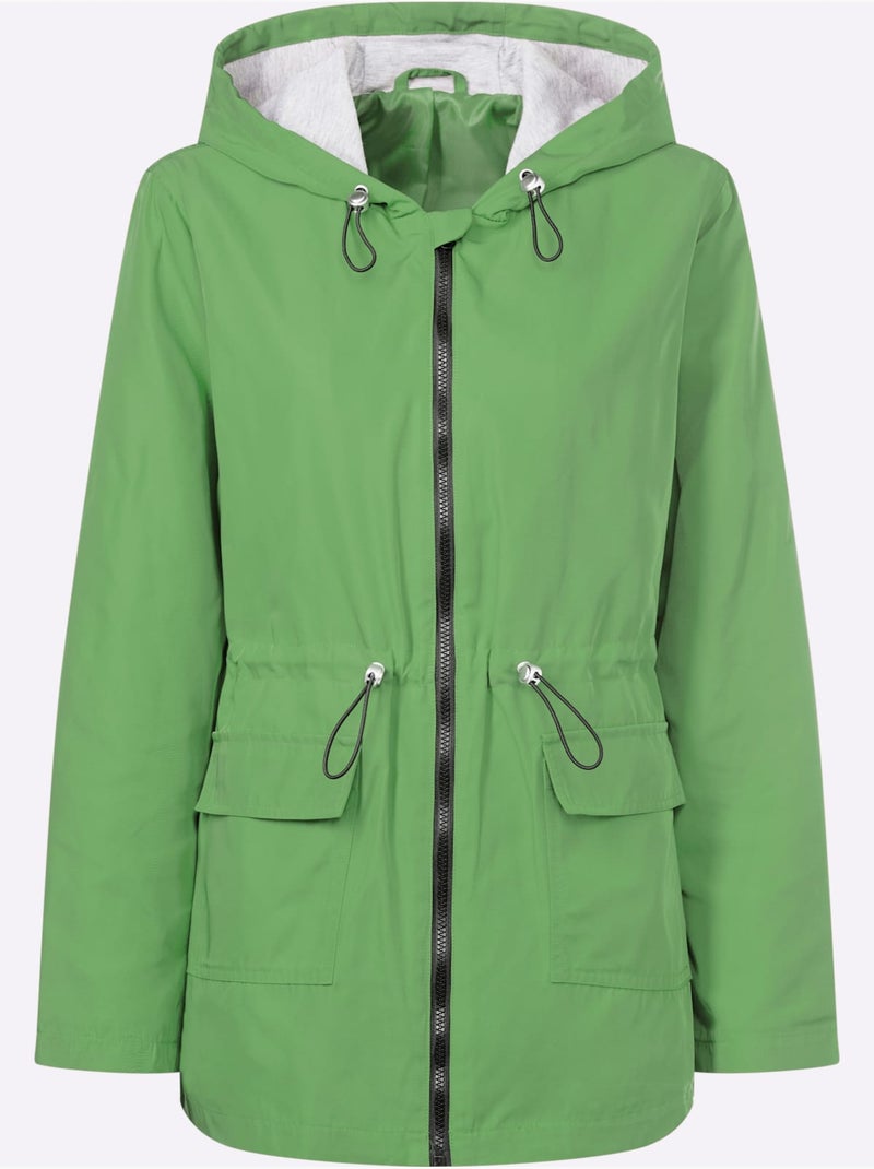 Veste polyvalente légèrement doublée avec capuche et poches à rabat - Taille standard - Moda Vilona Vert clair - Kiabi
