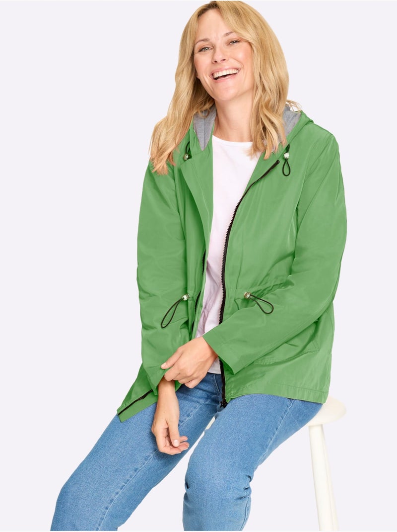 Veste polyvalente légèrement doublée avec capuche et poches à rabat - Taille standard - Moda Vilona Vert clair - Kiabi