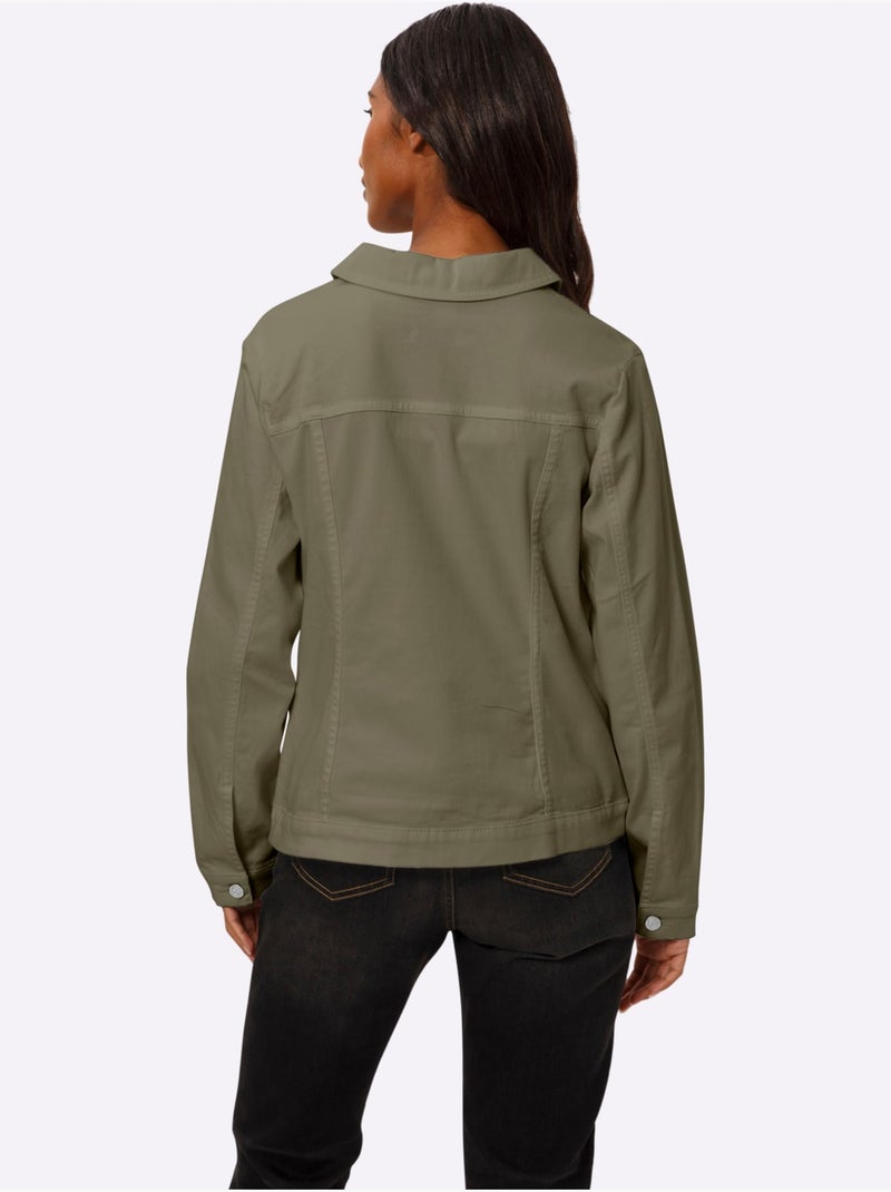 Veste Qualité Coton Doux Sur La Peau - Taille Standard - Helline Kaki - Kiabi