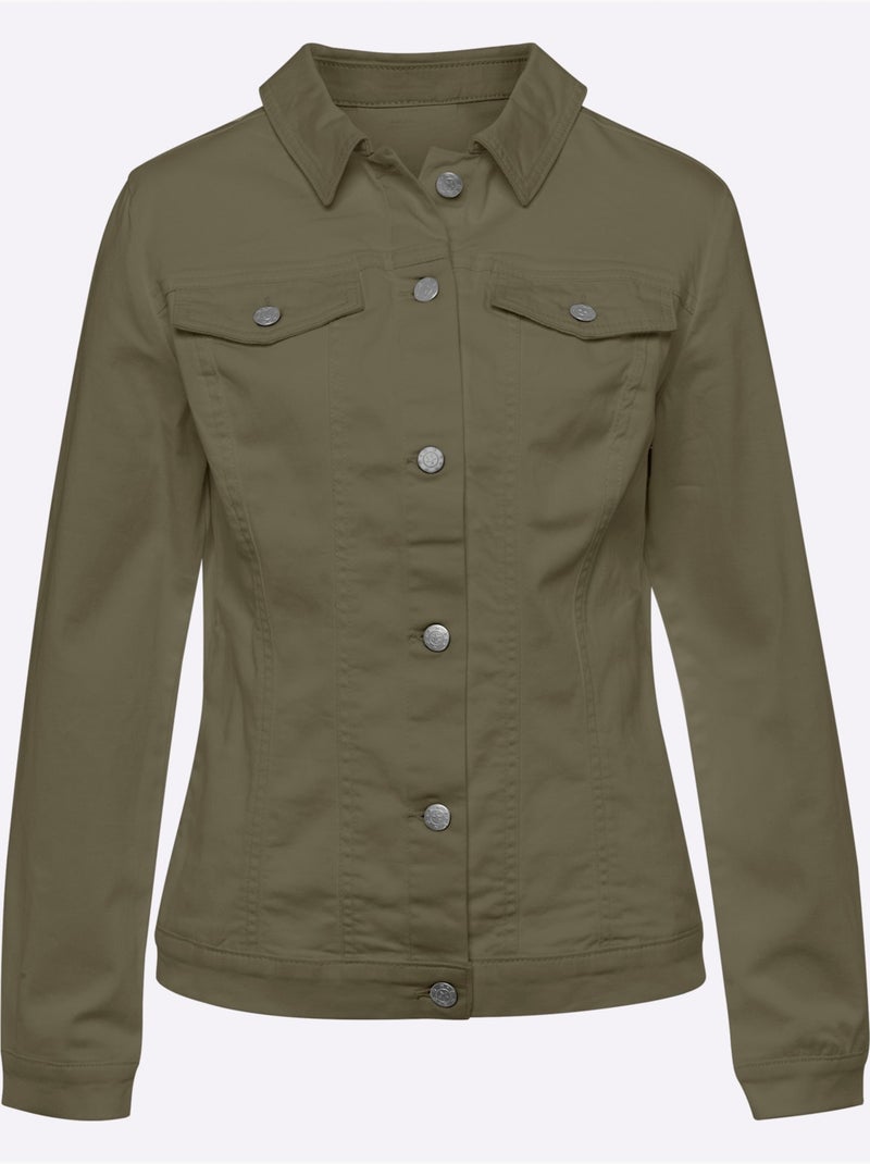 Veste Qualité Coton Doux Sur La Peau - Taille Standard - Helline Kaki - Kiabi