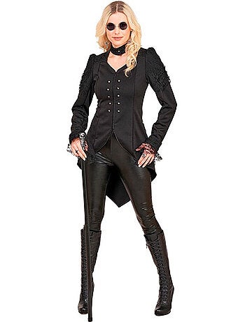 Veste queue-de-pie noire pour femme