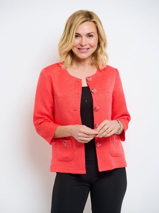 Veste ras de cou manches 3/4