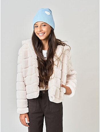 Veste regular fille effet fourrure 'deeluxe'