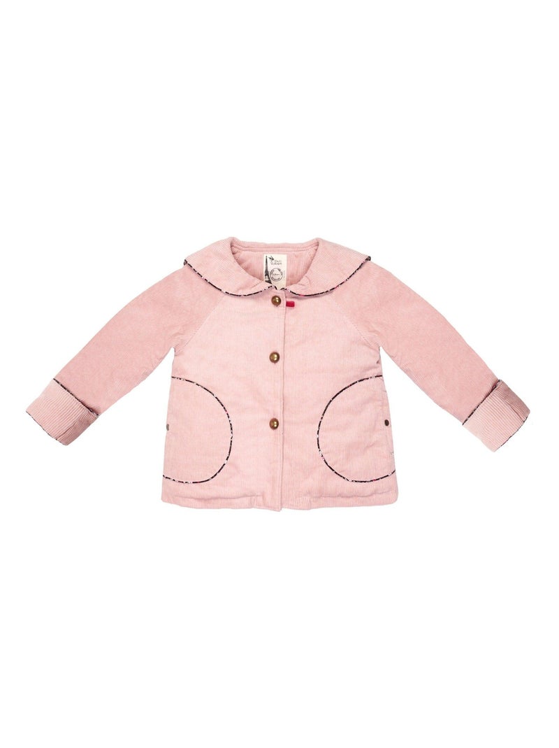 Veste Rétro Velours     Col Marin  CHARLOTTE - La Faute à Voltaire Rose clair - Kiabi