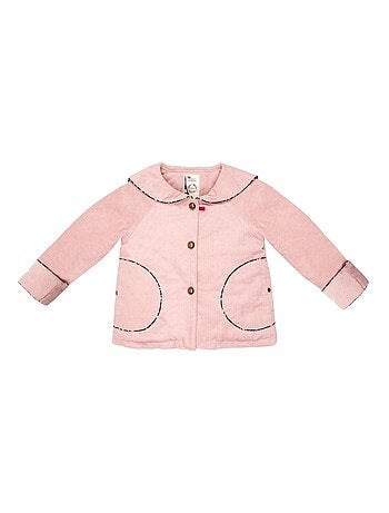 Veste Rétro Velours Rose Pastel Fille Col Marin CHARLOTTE - 'LA FAUTE A VOLTAIRE'