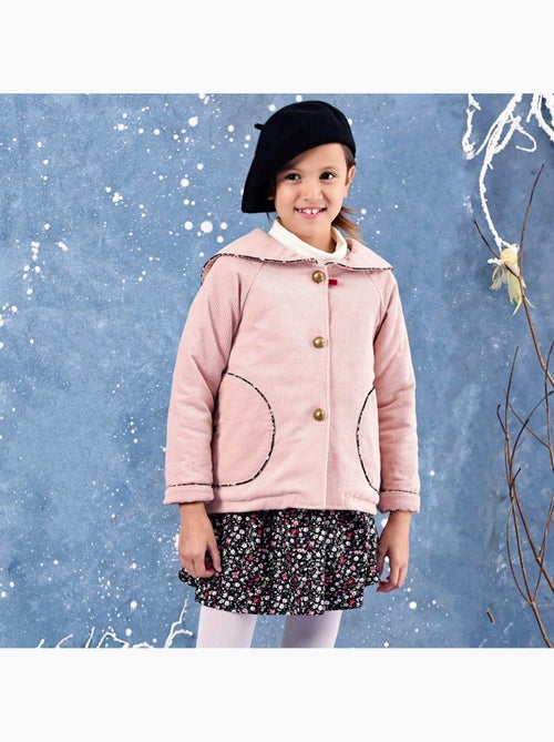 Veste Rétro Velours Rose Pastel Fille  Col Marin  CHARLOTTE - 'LA FAUTE A VOLTAIRE' - Kiabi
