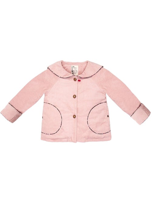 Veste Rétro Velours Rose Pastel Fille  Col Marin  CHARLOTTE - 'LA FAUTE A VOLTAIRE' - Kiabi