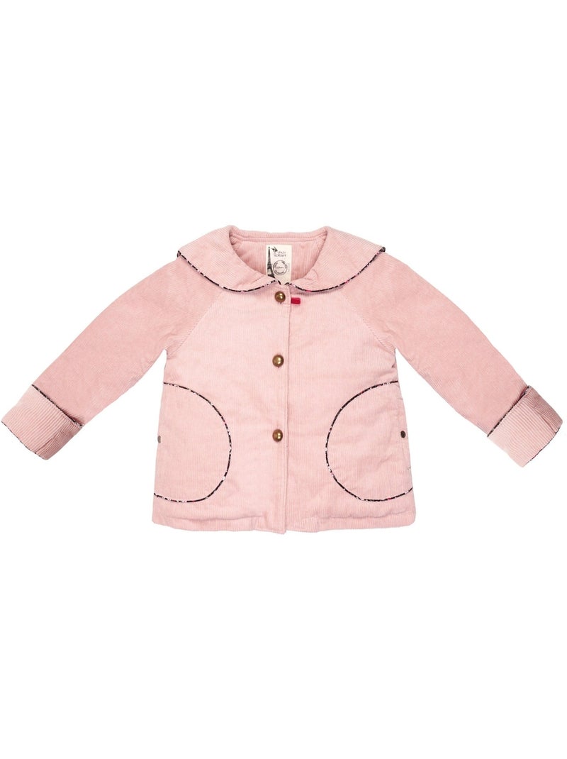 Veste Rétro Velours Rose Pastel Fille  Col Marin  CHARLOTTE - 'LA FAUTE A VOLTAIRE' Rose clair - Kiabi