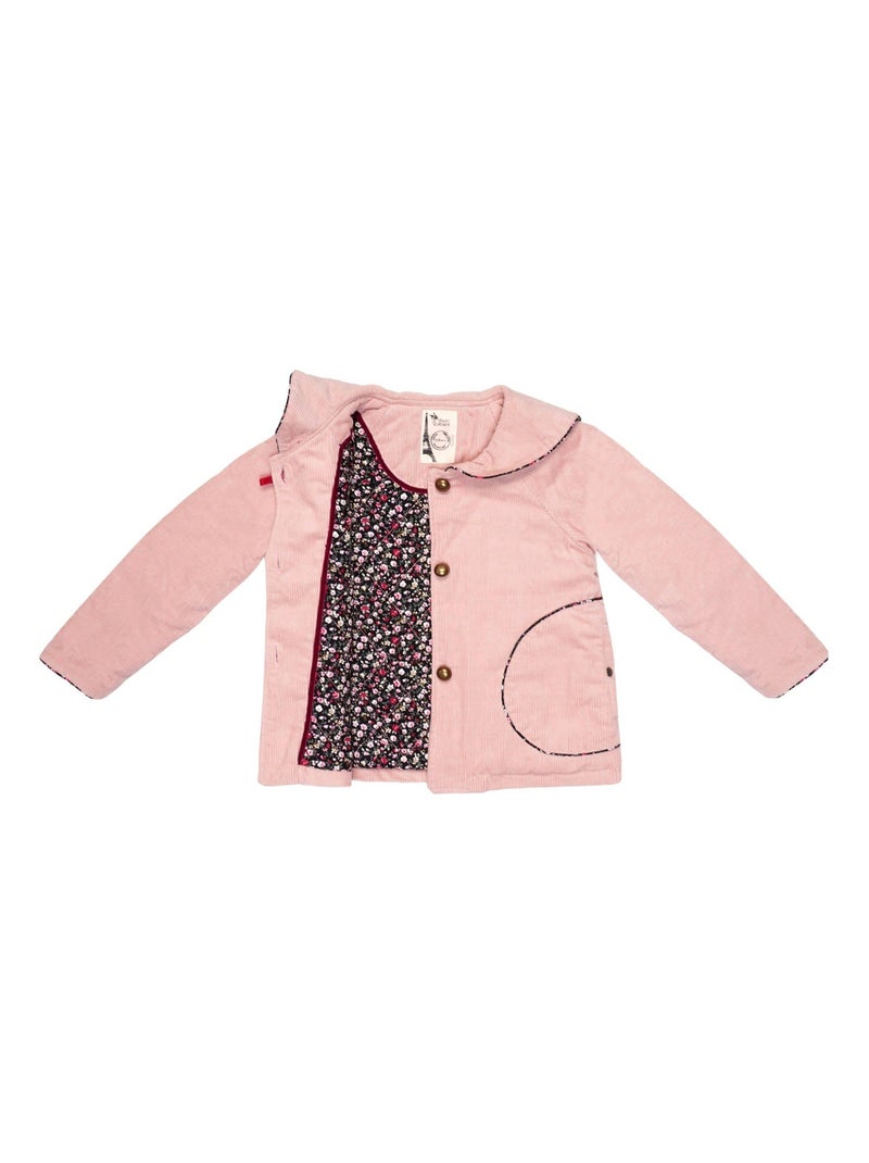 Veste Rétro Velours Rose Pastel Fille  Col Marin  CHARLOTTE - 'LA FAUTE A VOLTAIRE' Rose clair - Kiabi
