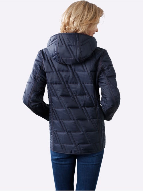 Veste réversible à col montant avec capuche amovible et poches - taille standard - moda vilona - Kiabi