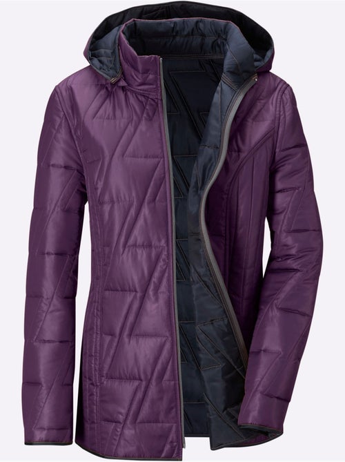 Veste réversible à col montant avec capuche amovible et poches - taille standard - moda vilona - Kiabi