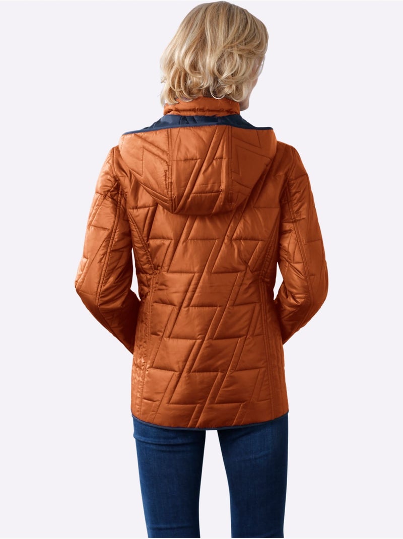Veste réversible à col montant et poches cousues - taille standard - moda vilona Ambre - Kiabi
