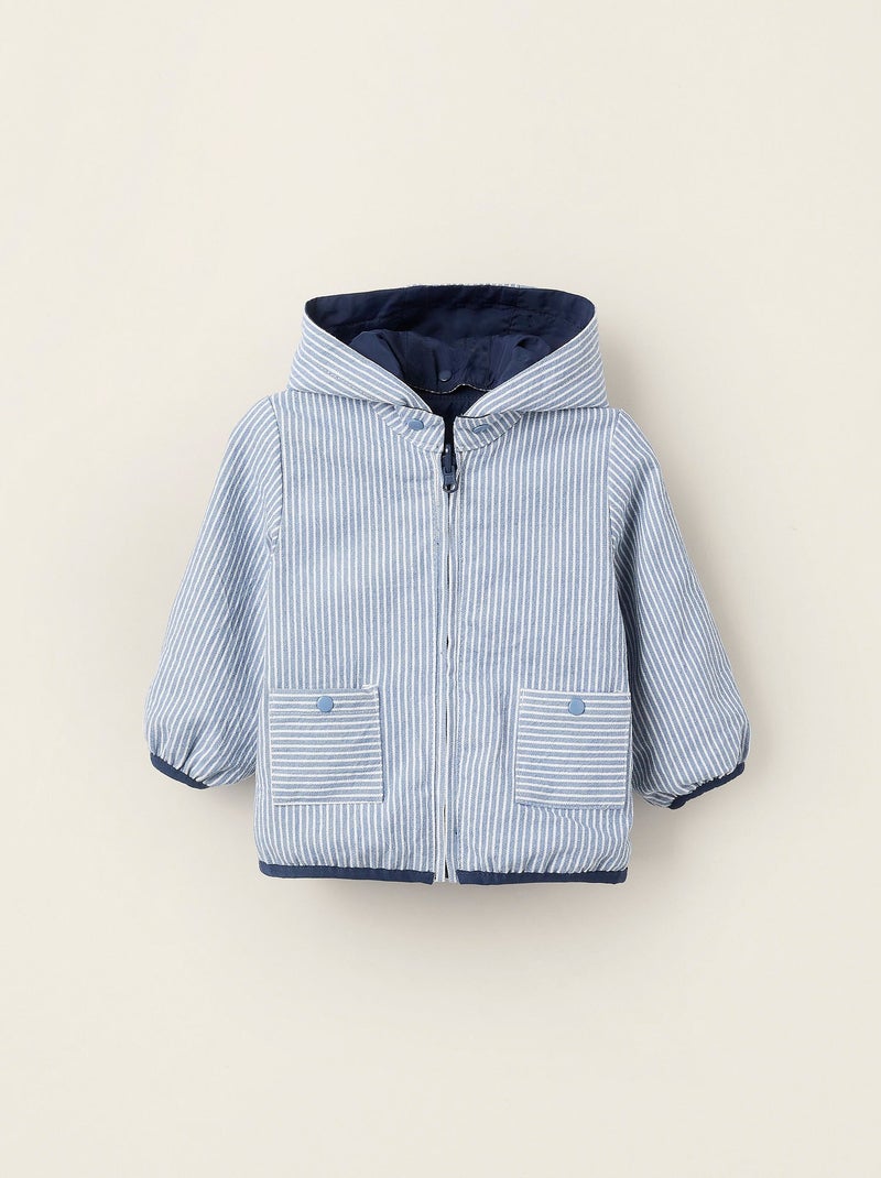 Veste Réversible avec Capuche Amovible Bleu foncé - Kiabi
