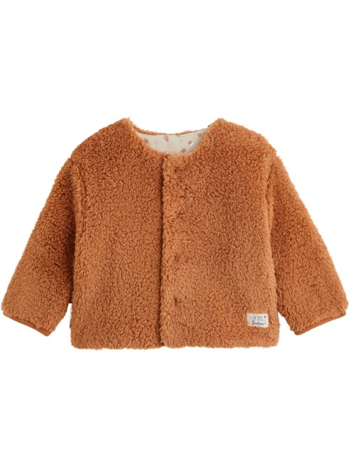 Veste réversible bébé en sherpa caramel - Kiabi Veste réversible bébé en sherpa caramel - Kiabi