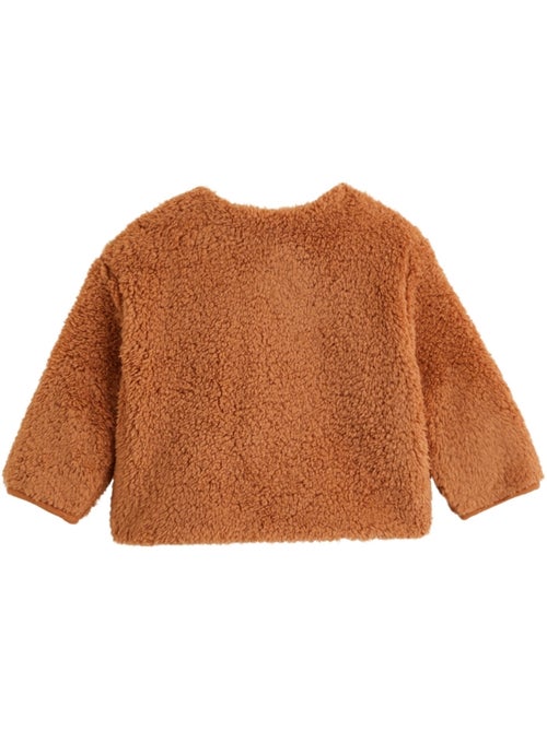 Veste réversible bébé en sherpa caramel - Kiabi Veste réversible bébé en sherpa caramel - Kiabi