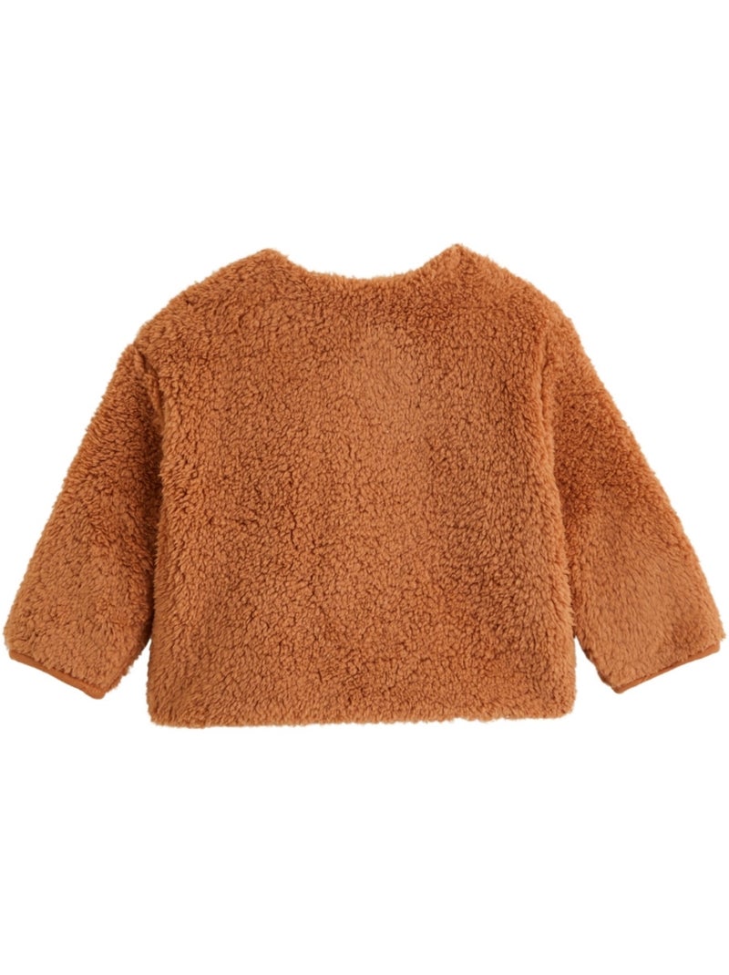 Veste réversible bébé en sherpa caramel Marron - Kiabi