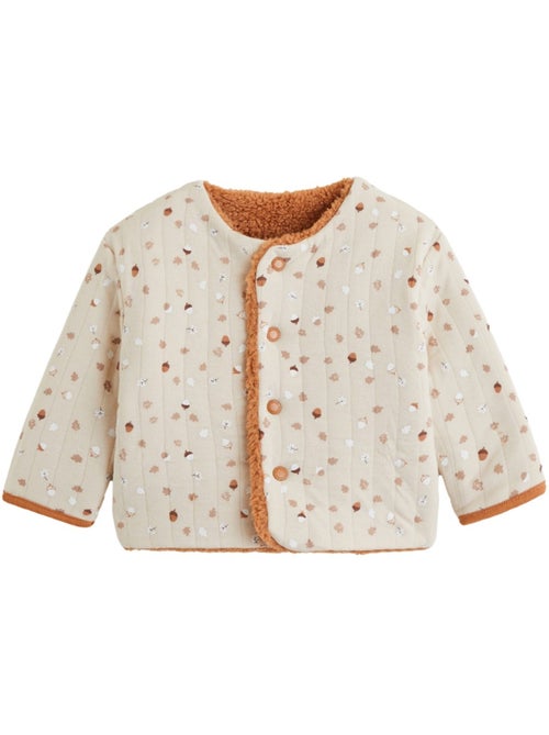 Veste réversible bébé en sherpa caramel - Kiabi Veste réversible bébé en sherpa caramel - Kiabi