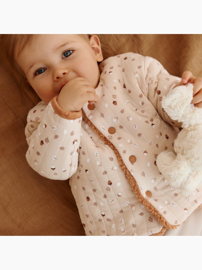 Veste réversible bébé en sherpa caramel Marron - Kiabi